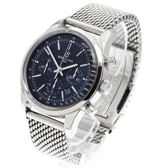 BREITLING Transocean AB0152 Chronograph Date black Dial Automatic Men's_883112 - Picture 1 of 6